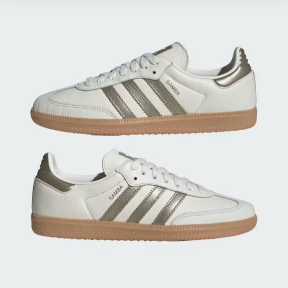 adidas Shoes - Adidas Samba White and Metallic Sneakers